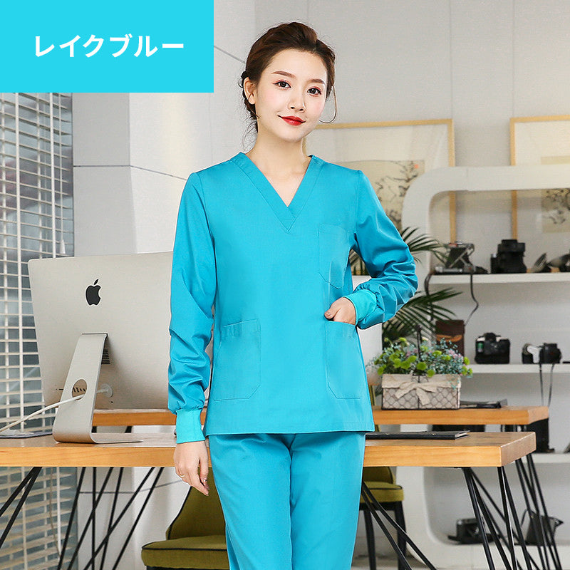 スクラブ上下セット 長袖 女性用 S〜XXL 5色