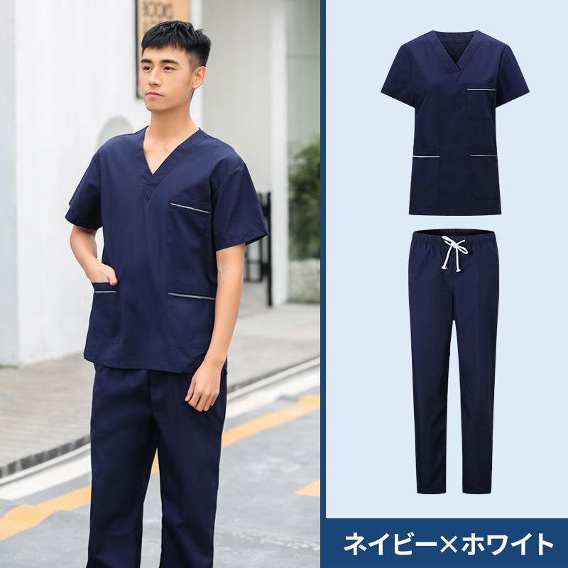 スクラブ上下セット 半袖 男性用 S〜XXXL 10色