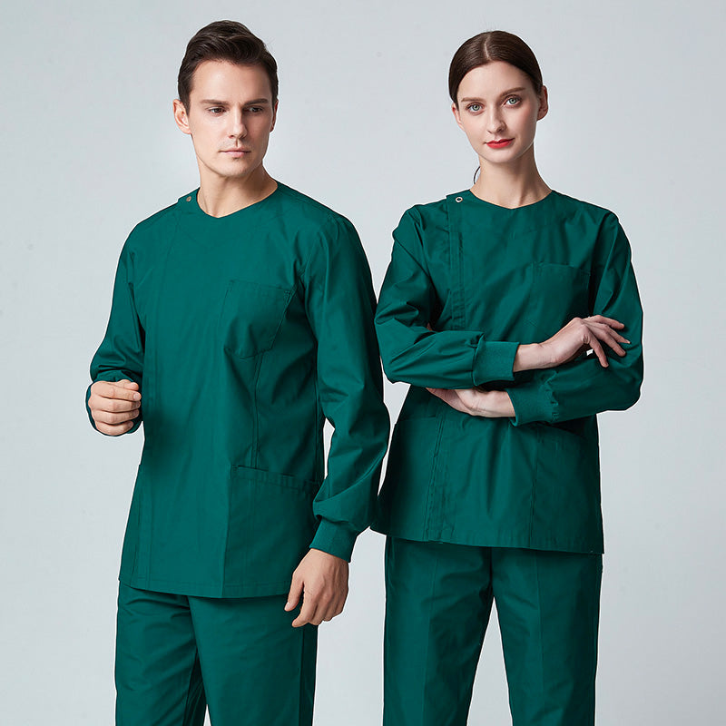 スクラブ上下セット 長袖 男女兼用 XS〜XXXL 5色