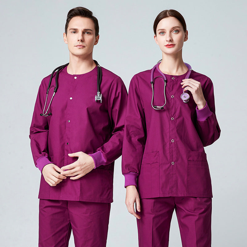 スクラブ上下セット 長袖 男女兼用 XS〜XXXL 6色