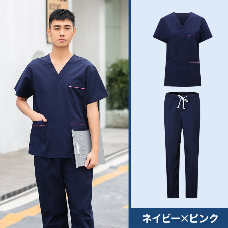 スクラブ上下セット 半袖 男性用 S〜XXXL 10色