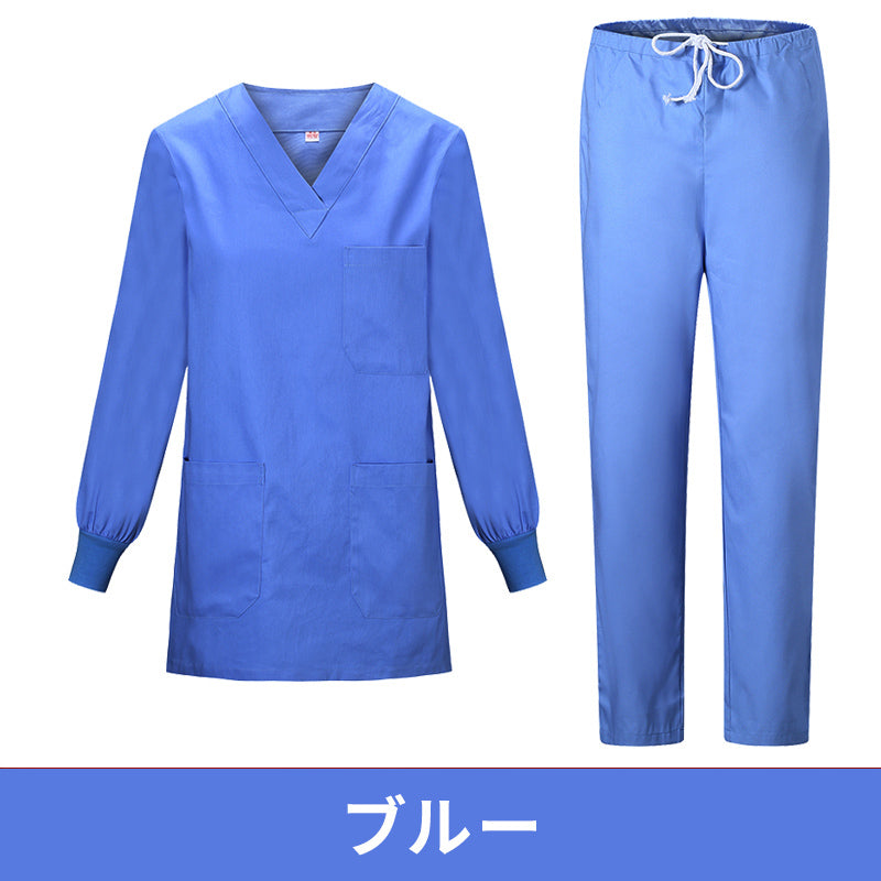 スクラブ上下セット 長袖 男性用 S〜XXXL 9色