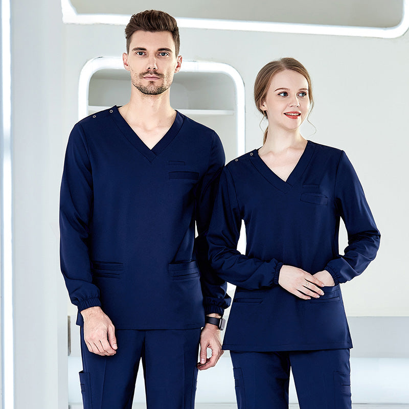 スクラブ 長袖 男女兼用 S〜XXXL 9色