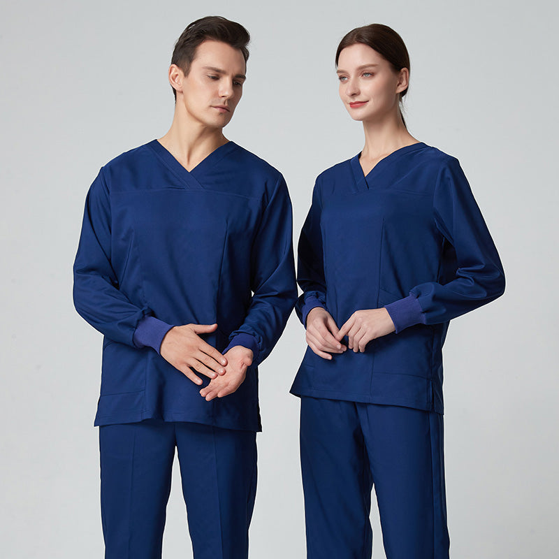 スクラブ上下セット 長袖 男女兼用 XS〜XXXL 3色