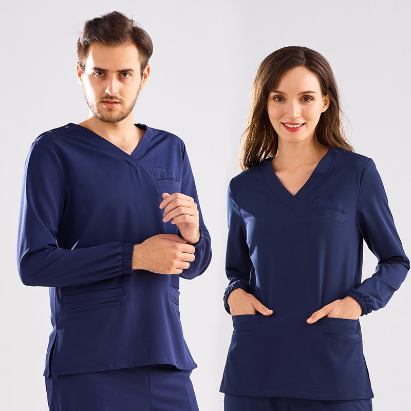 スクラブ 長袖 男女兼用 S〜XXXL 2色