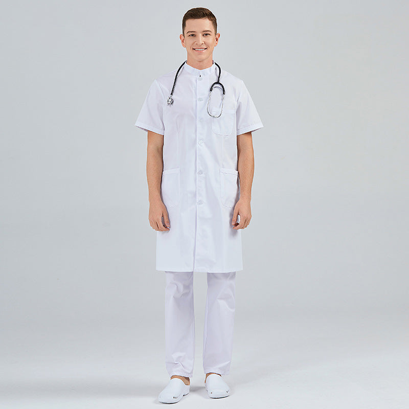 白衣 ドクターコート 半袖 女性用 男性用 S〜XXXL 2色