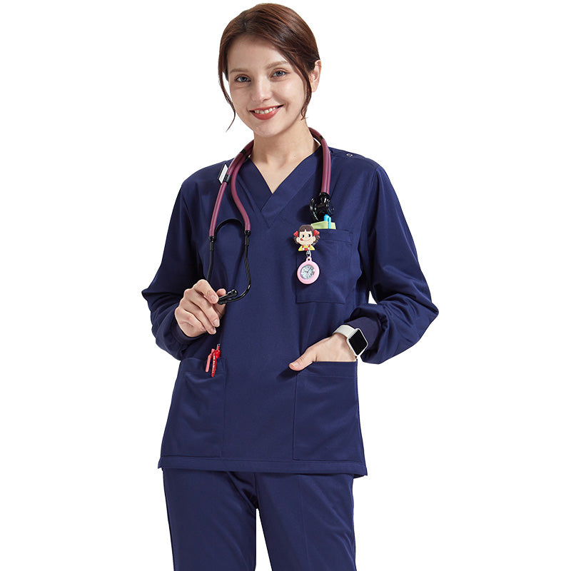 スクラブ上下セット 長袖 女性用 男性用 S〜XXL 5色