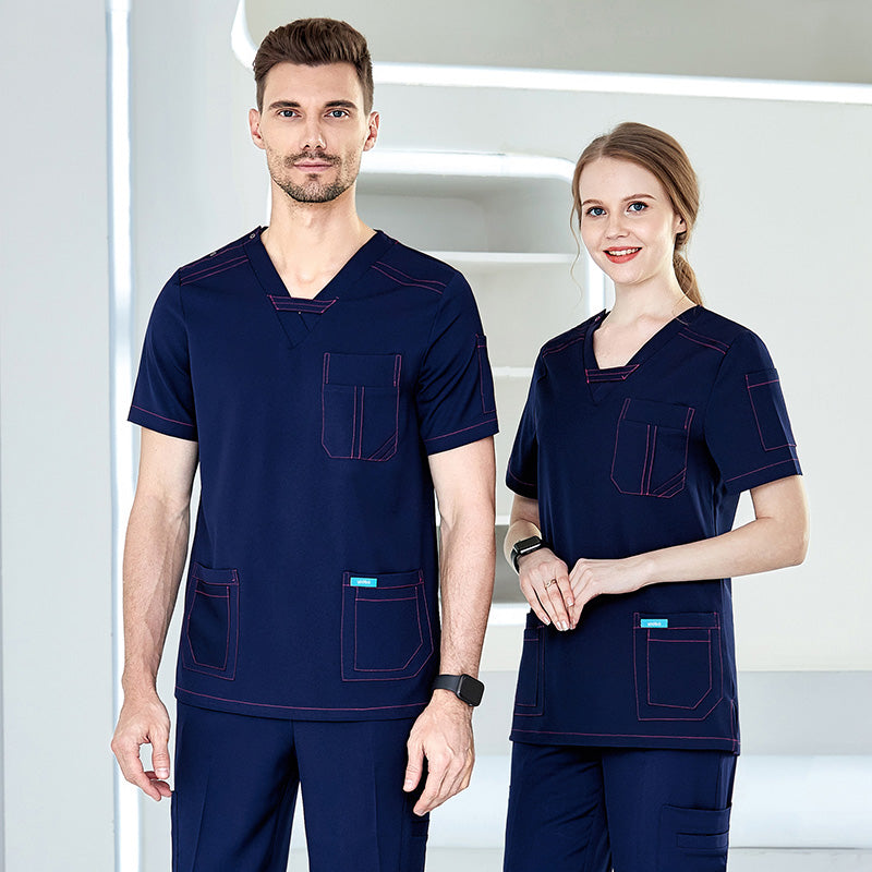 スクラブ 半袖 男女兼用 S〜XXXL 3色