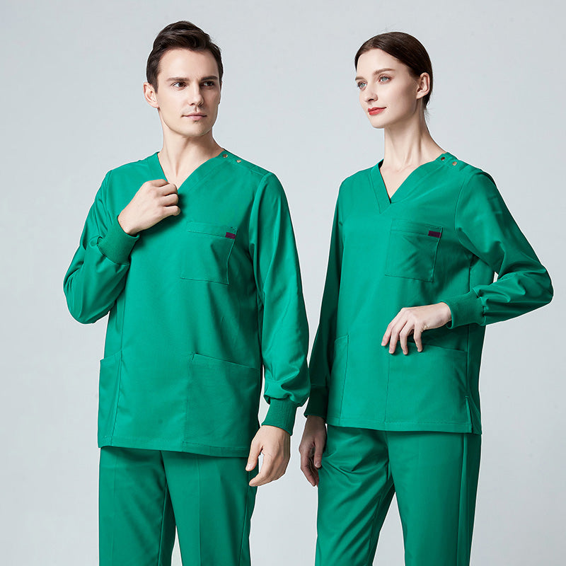 スクラブ上下セット 長袖 男女兼用 XS〜XXXL 3色