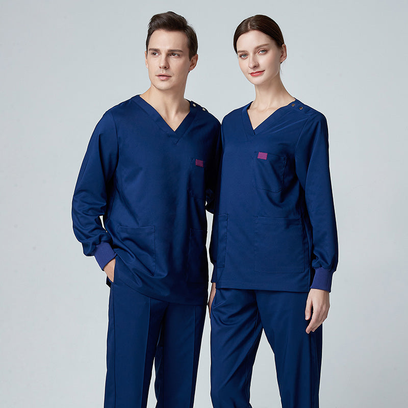 スクラブ 長袖 男女兼用 XS〜XXXL 2色