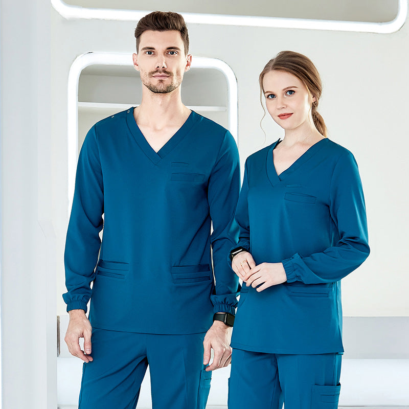 スクラブ 長袖 男女兼用 S～XXXXL 4色