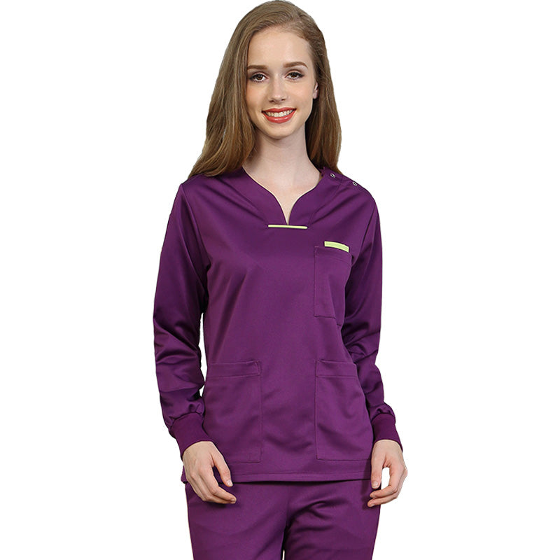スクラブ上下セット 長袖 女性用 S〜XXL 5色