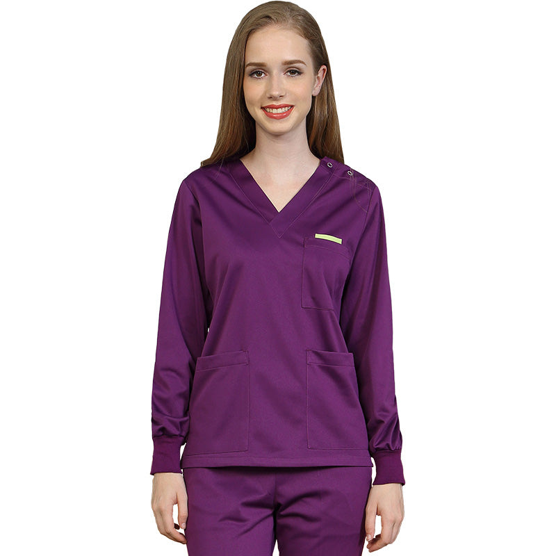 スクラブ上下セット 長袖 女性用 男性用 S〜XXL 5色