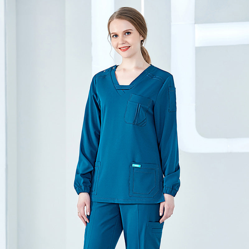 スクラブ 長袖 男女兼用 S〜XXXL 3色