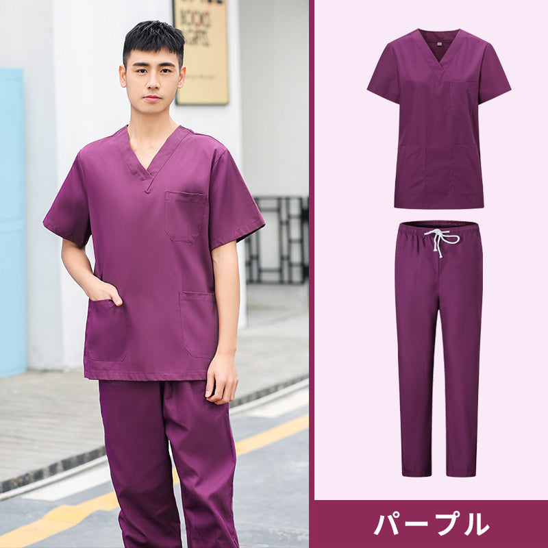 スクラブ上下セット 半袖 男性用 S〜XXXL 10色