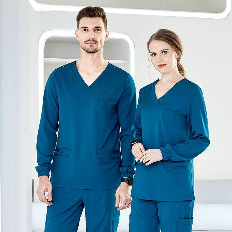 スクラブ 長袖 男女兼用 S〜XXXL 9色