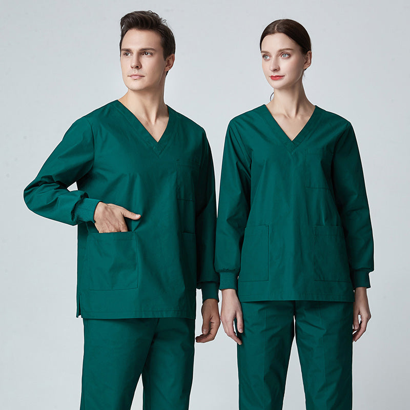 スクラブ上下セット 長袖 男女兼用 XS〜XXXL 5色