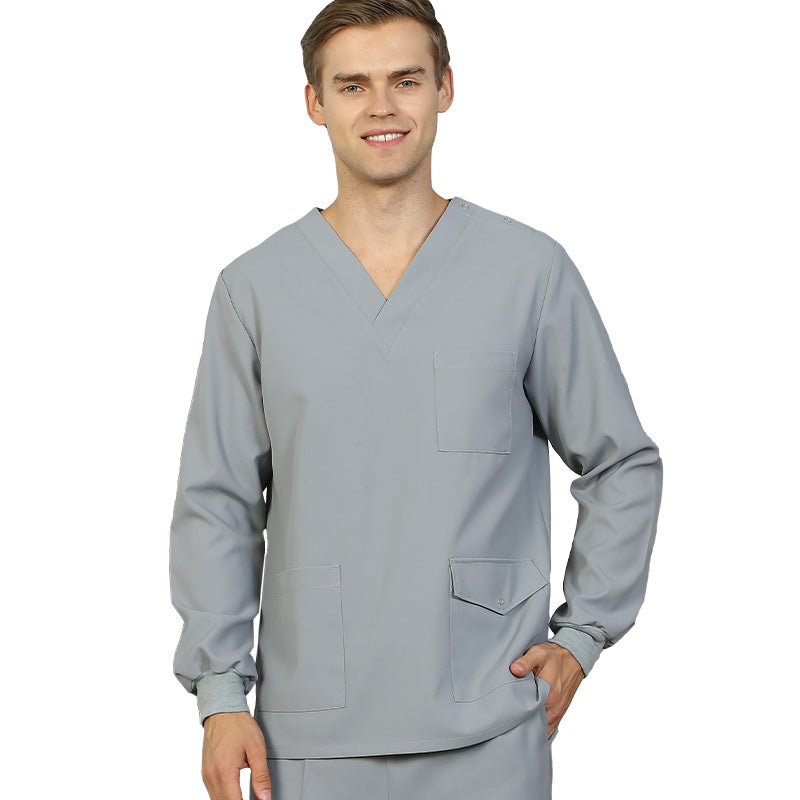 スクラブ上下セット 長袖 女性用 男性用 S〜XXL 2色