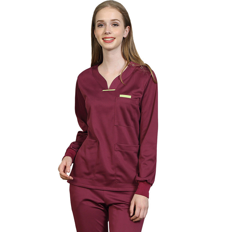 スクラブ上下セット 長袖 女性用 S〜XXL 5色