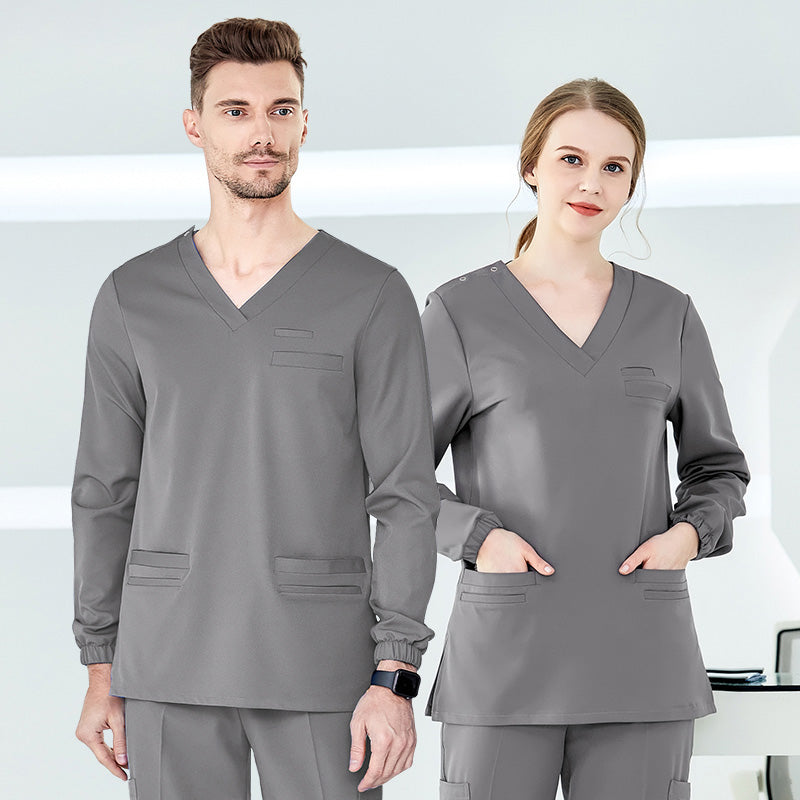 スクラブ 長袖 男女兼用 S～XXXXL 4色