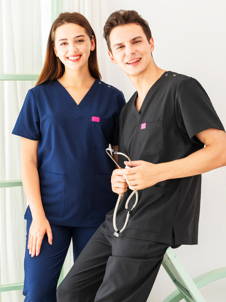 スクラブ上下セット 半袖 男女兼用 S〜XXXL 3色