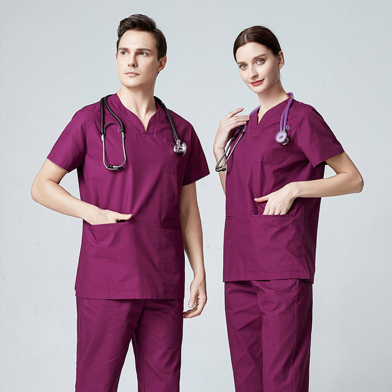 スクラブ上下セット 半袖 男女兼用 XS〜XXXL 5色