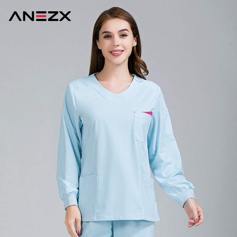 スクラブ 長袖 女性用 男性用 S〜XXXL 4色