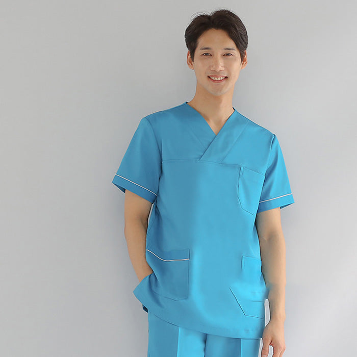 スクラブ上下セット 半袖 男性用 S〜XXXL 5色