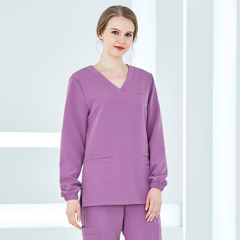 スクラブ 長袖 男女兼用 S〜XXXL 9色