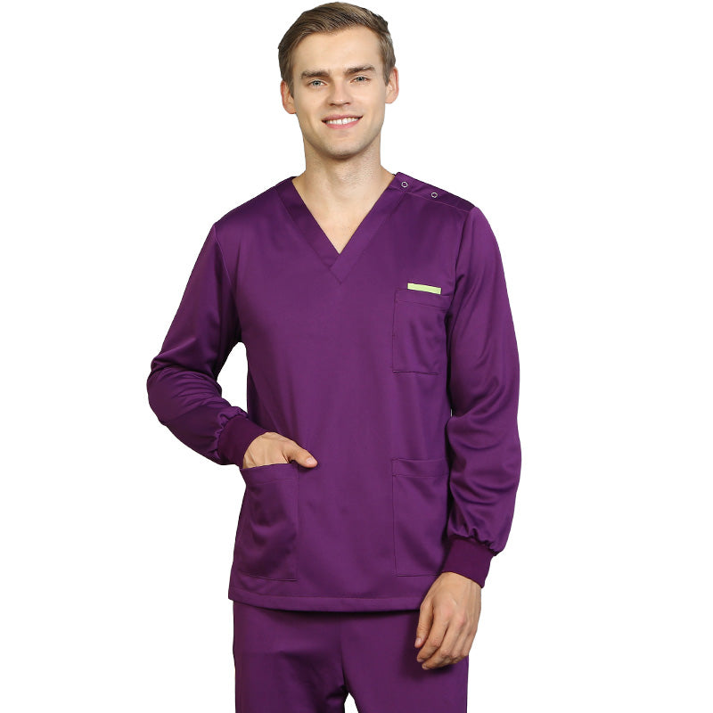 スクラブ上下セット 長袖 女性用 男性用 S〜XXL 5色