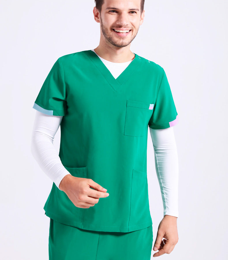 スクラブ上下セット 半袖 男女兼用 S〜XXXL 3色