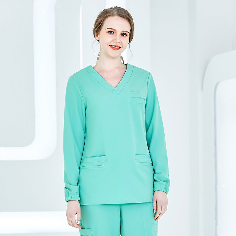 スクラブ 長袖 男女兼用 S〜XXXL 9色