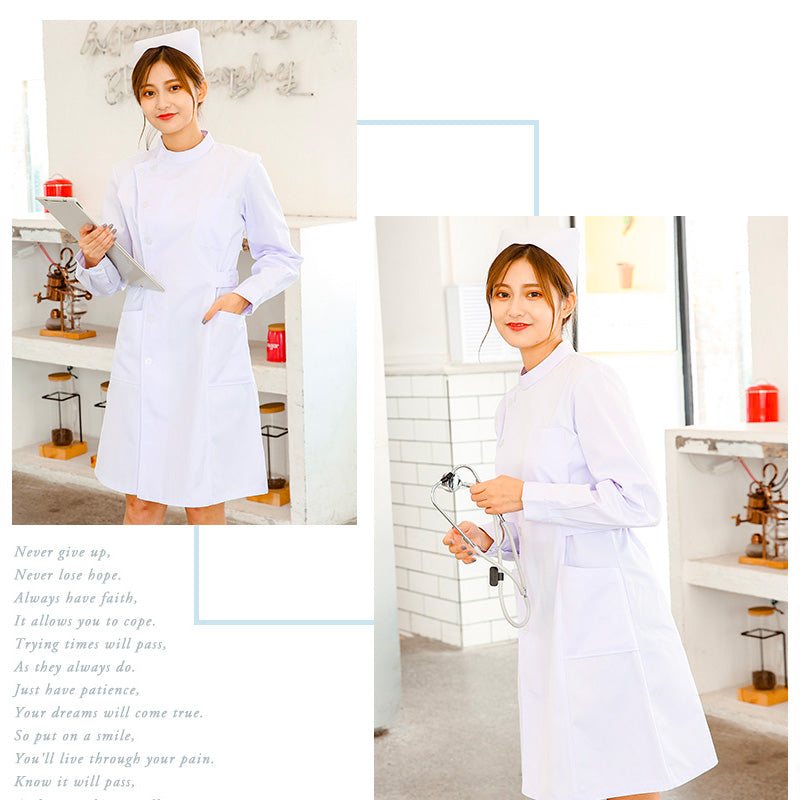 ナース服 長袖 女性用 S〜XXXL 3色