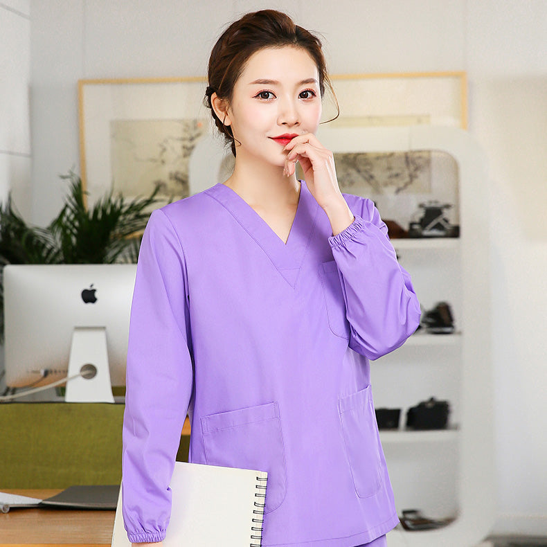 スクラブ上下セット 長袖 女性用 S〜XXL 5色