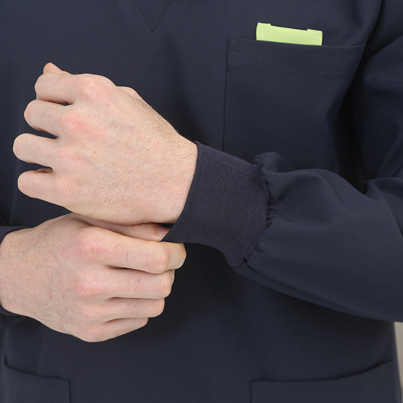 スクラブ上下セット 長袖 男性用 S〜XXL 2色