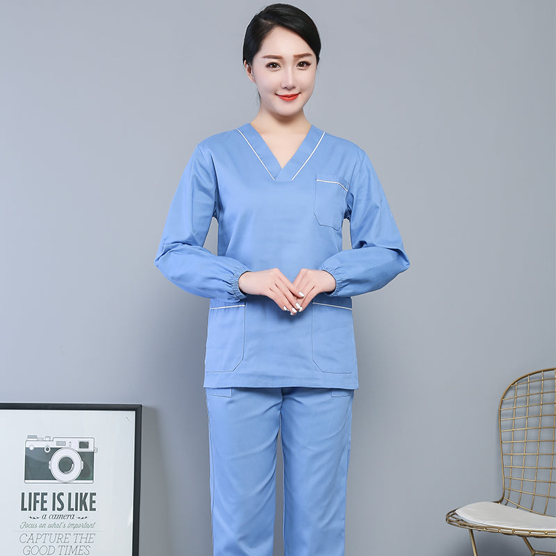 スクラブ上下セット 長袖 女性用 S〜XXXL 5色