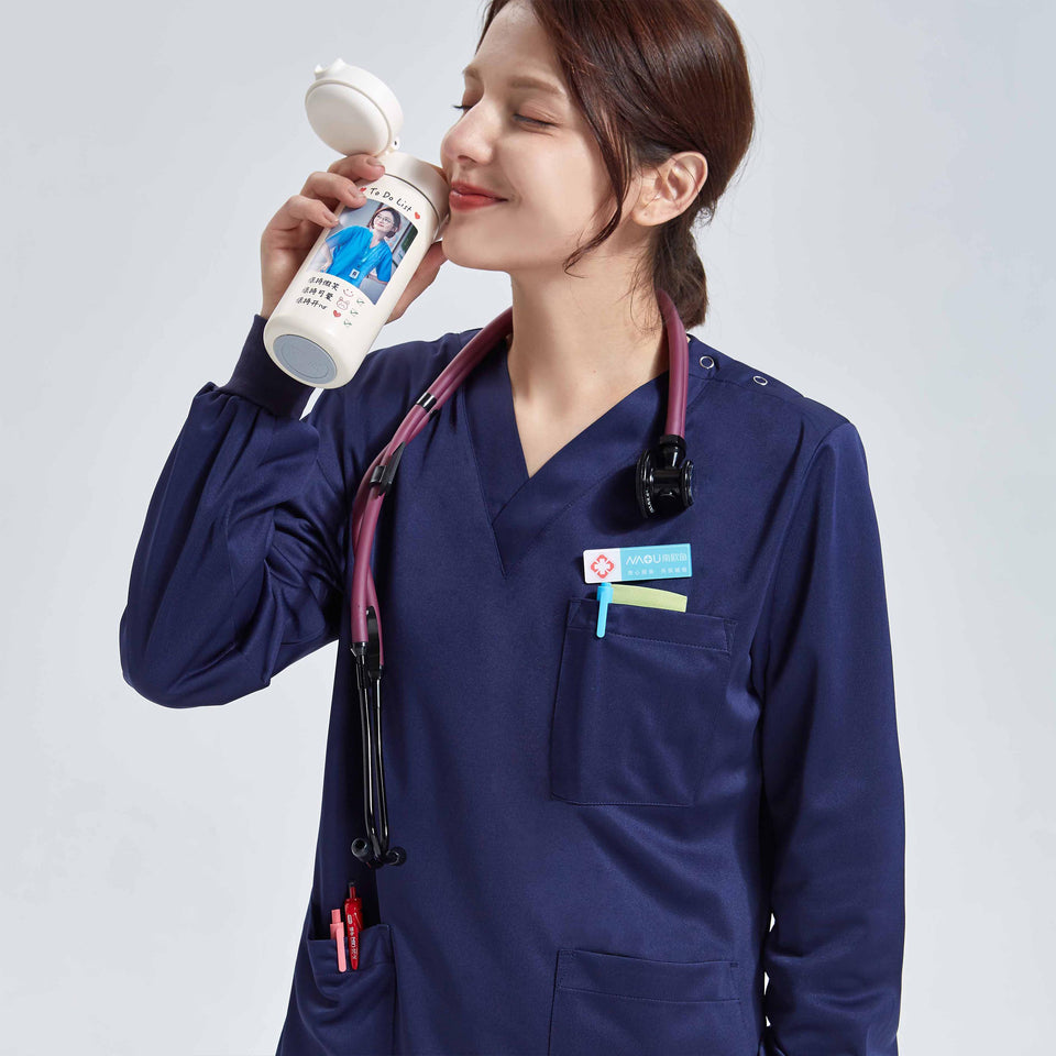 スクラブ上下セット 長袖 女性用 男性用 S〜XXL 5色