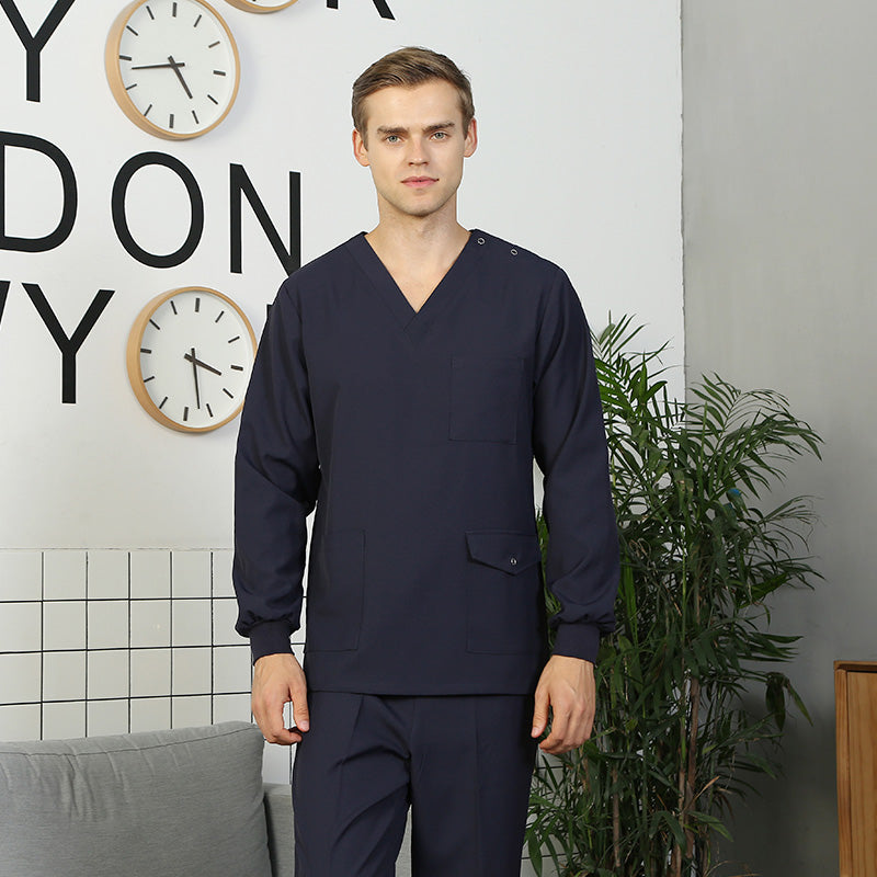 スクラブ上下セット 長袖 女性用 男性用 S〜XXL 2色