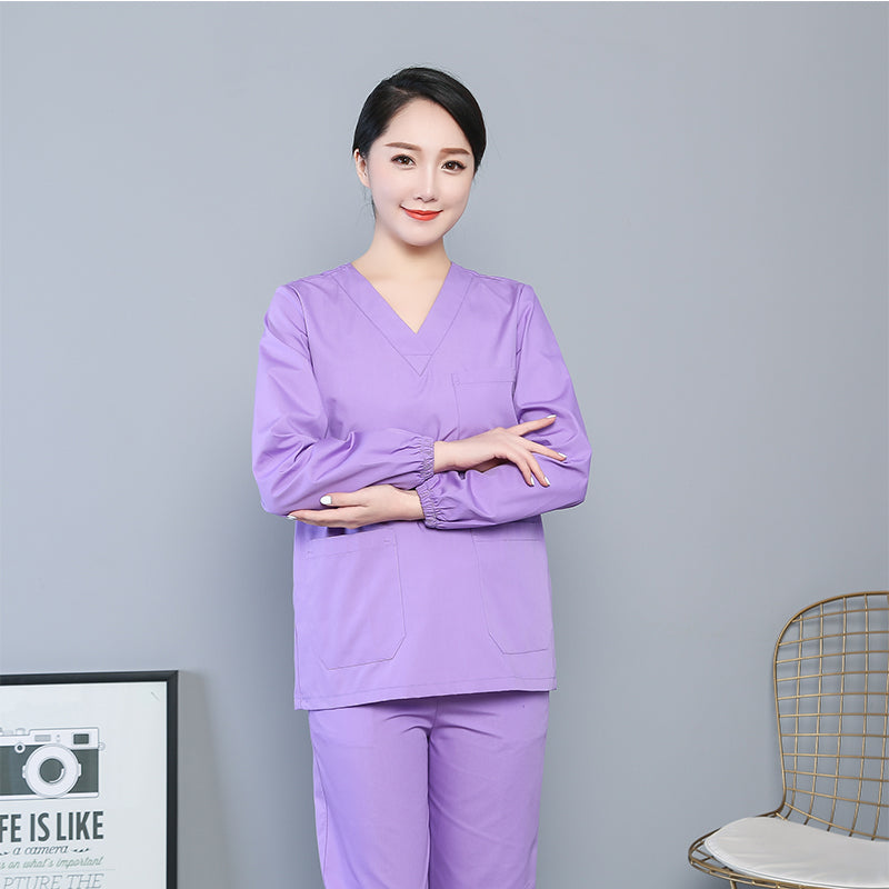 スクラブ上下セット 長袖 女性用 S〜XXXL 5色