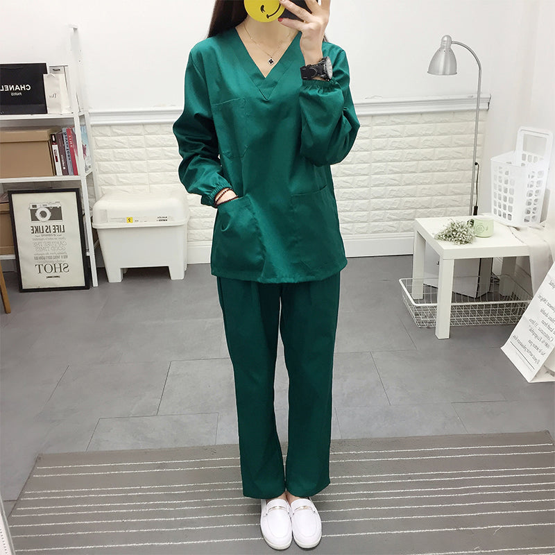 スクラブ上下セット 長袖 女性用 S〜XXXL 5色