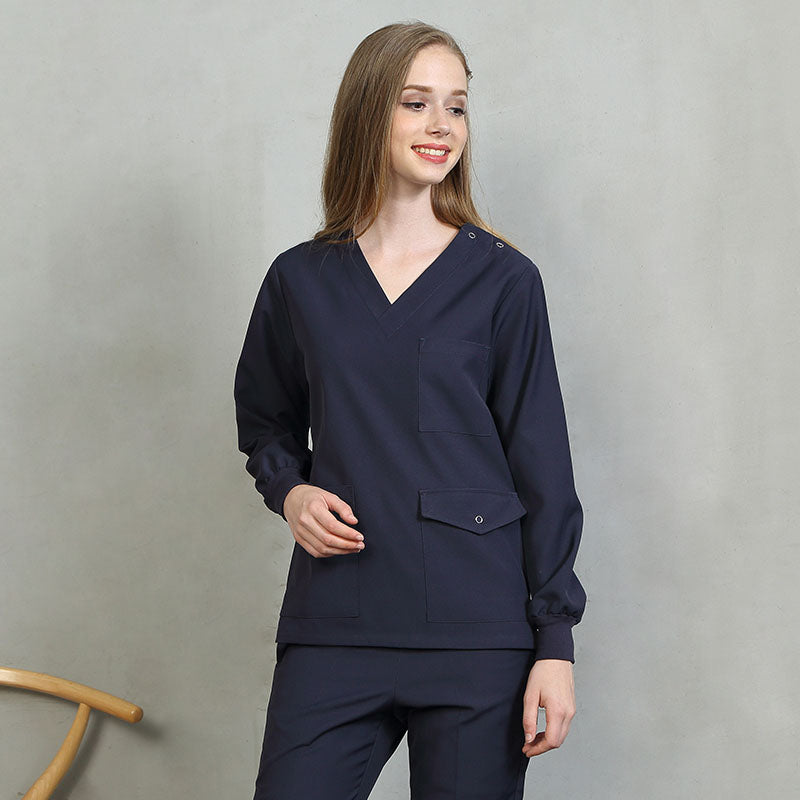 スクラブ上下セット 長袖 女性用 S〜XXL 4色