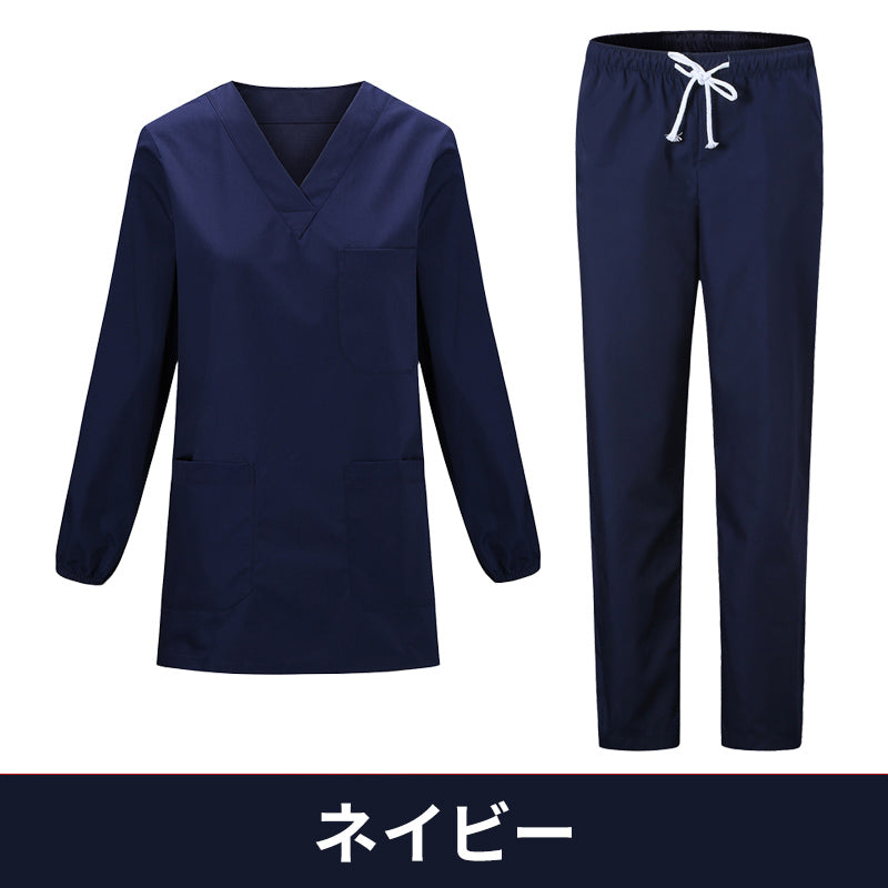 スクラブ上下セット 長袖 男性用 S〜XXXL 9色