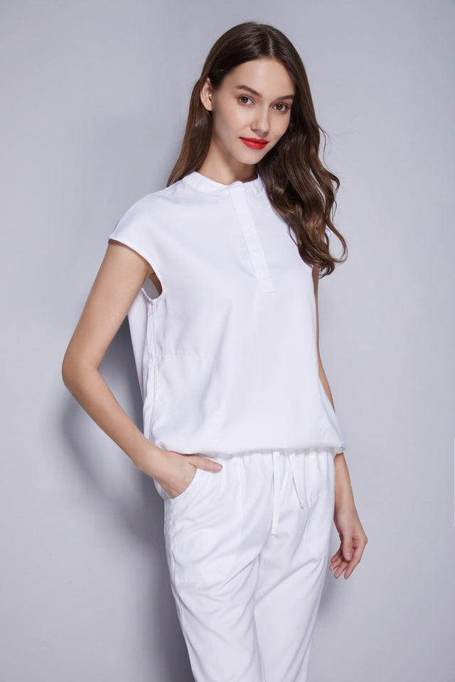 スクラブ上下セット フレンチスリーブ 女性用 全3色 S〜L