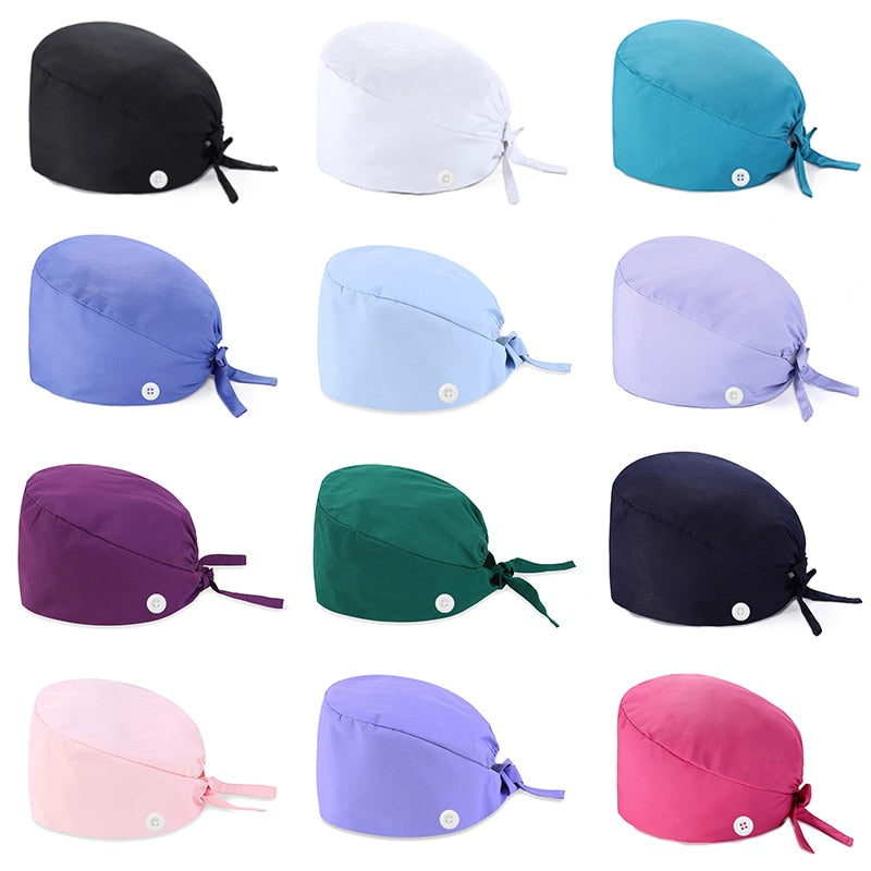 手術帽子 マスク掛け付き 全12色