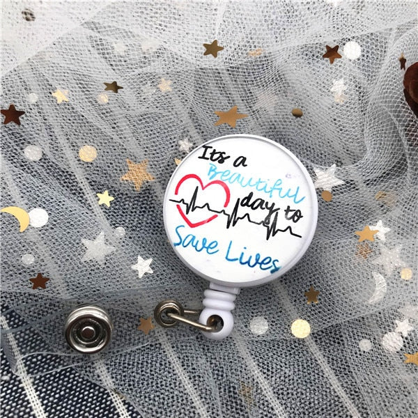 リール付ネームクリップ 名札用 かわいいイラスト 全12種