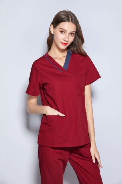 スクラブ上下セット 半袖 女性用 4色展開 S〜XXL