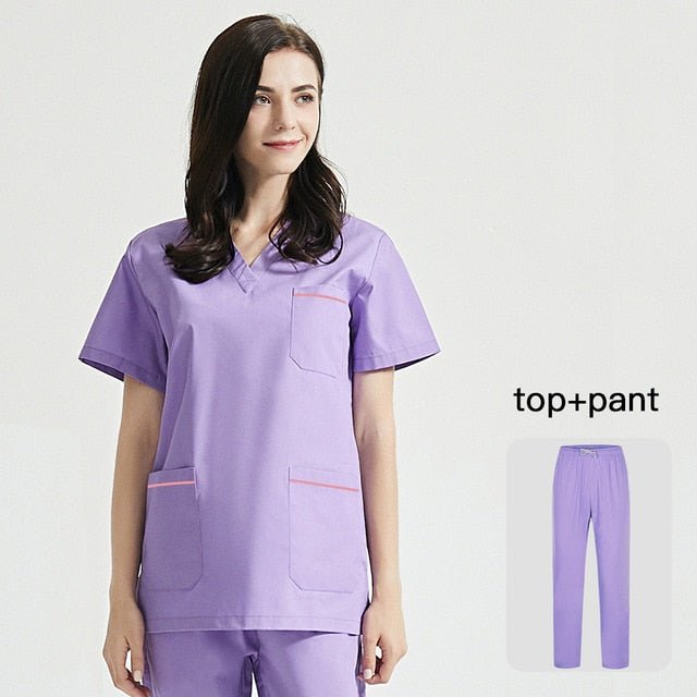 スクラブ上下セット 半袖 女性用 8色展開 S〜XXL
