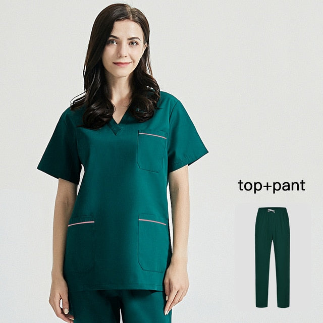 スクラブ上下セット 半袖 女性用 8色展開 S〜XXL