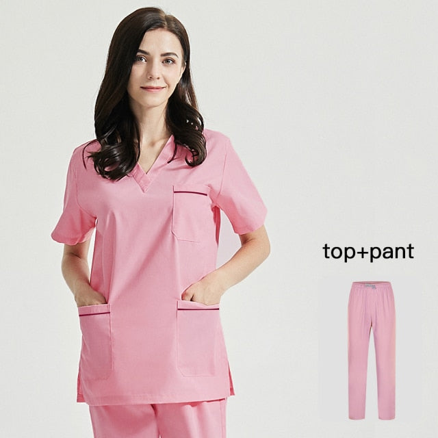 スクラブ上下セット 半袖 女性用 8色展開 S〜XXL