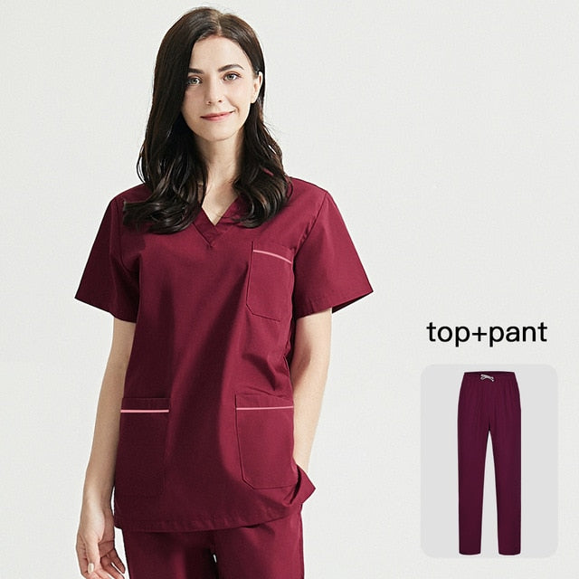 スクラブ上下セット 半袖 女性用 8色展開 S〜XXL